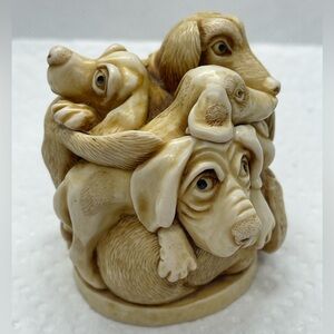 Vintage Dog Days Trinket Box Harmony Kingdom England Collectible Rare HTF 2.5”